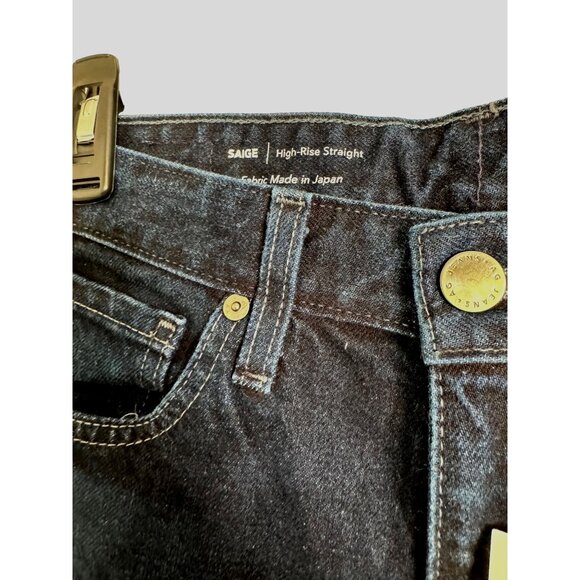 AG Jeans Saige High - Rise Straight Size 26 Dark Wash Full Motion Denim Contour - Picture 9 of 16